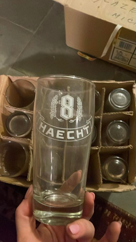 Vintage haecht glazen 12 stuks, Enlèvement, Comme neuf