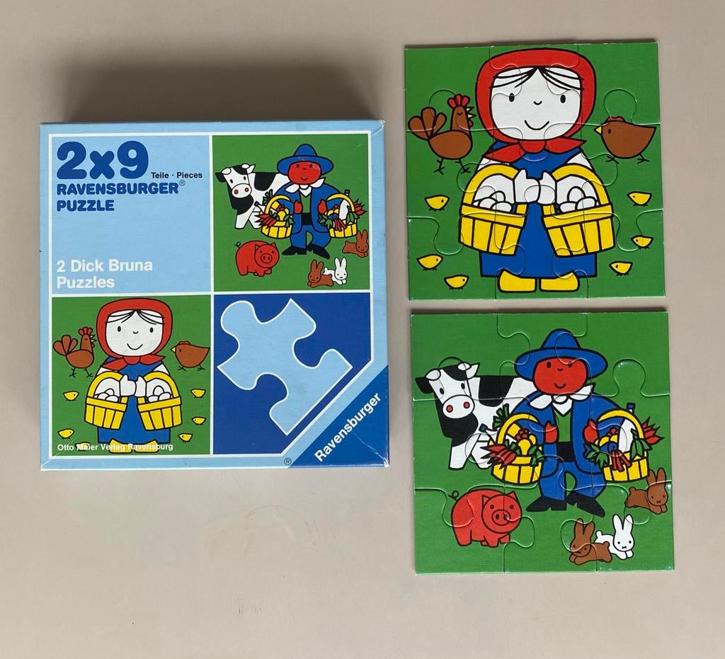 🍄 2 puzzels van 9 stuks. Dick Bruna. Ravensburger . Perfect, Ophalen of Verzenden, Zo goed als nieuw, 2 tot 4 jaar