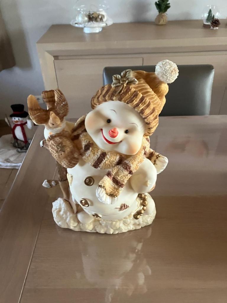 Spaarpot / beeldje decoratie sneeuwman uit steen kerst, Ophalen, Nieuw