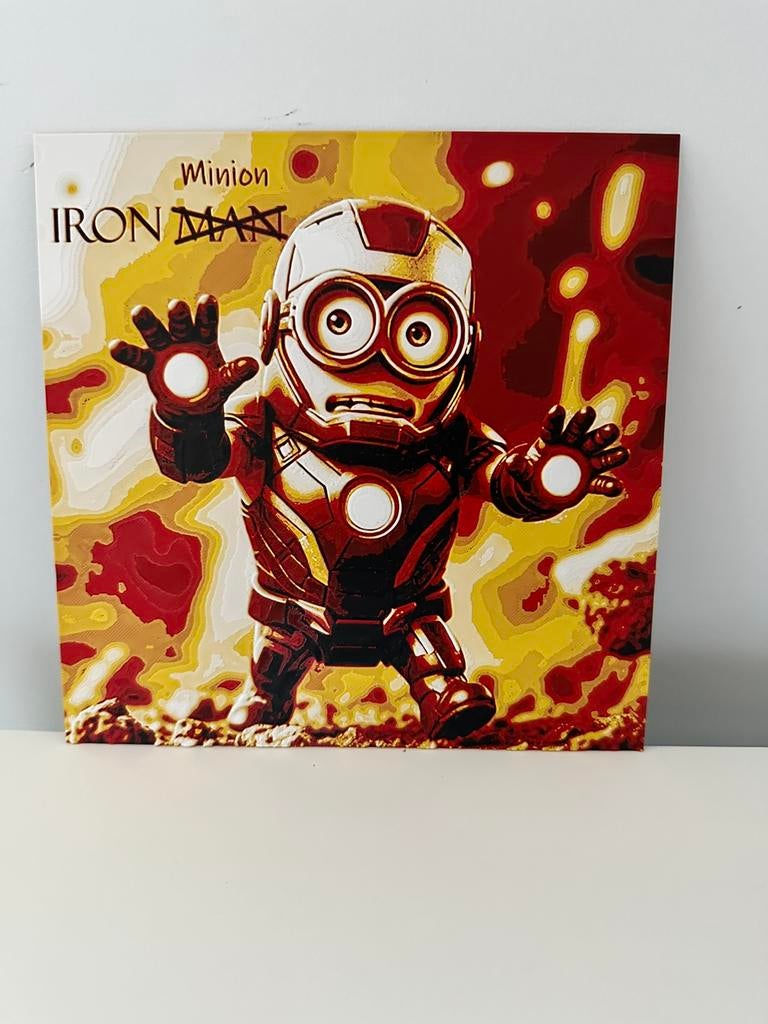 Minion als Ironman – Unieke 3D Wall Art (20x20 cm), Ophalen, Nieuw