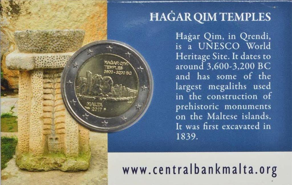 Coincard Malta 2017 Hagar Qim, Verzenden, Malta
