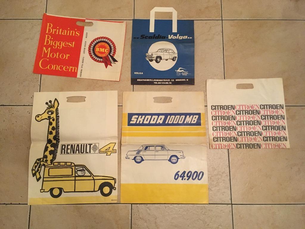 Originele zakken autofolders Brussels autosalon jaren '60, Enlèvement ou Envoi