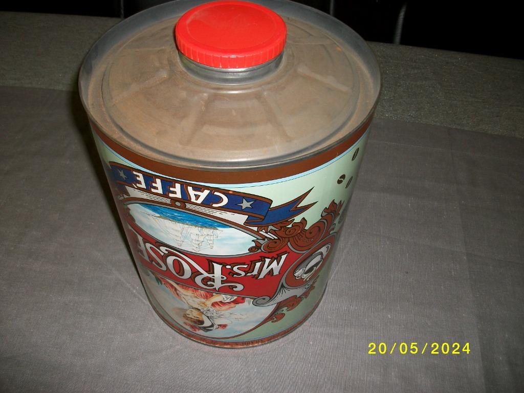 Leeg tinnen koffieblik, Ophalen of Verzenden, Gebruikt, Koffie, Overige merken