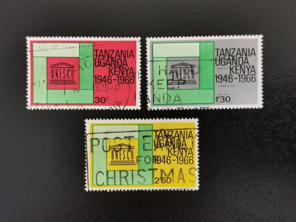 Kenya-Tanzanie-Ouganda 1966 - UNESCO, Enlèvement ou Envoi, Affranchi