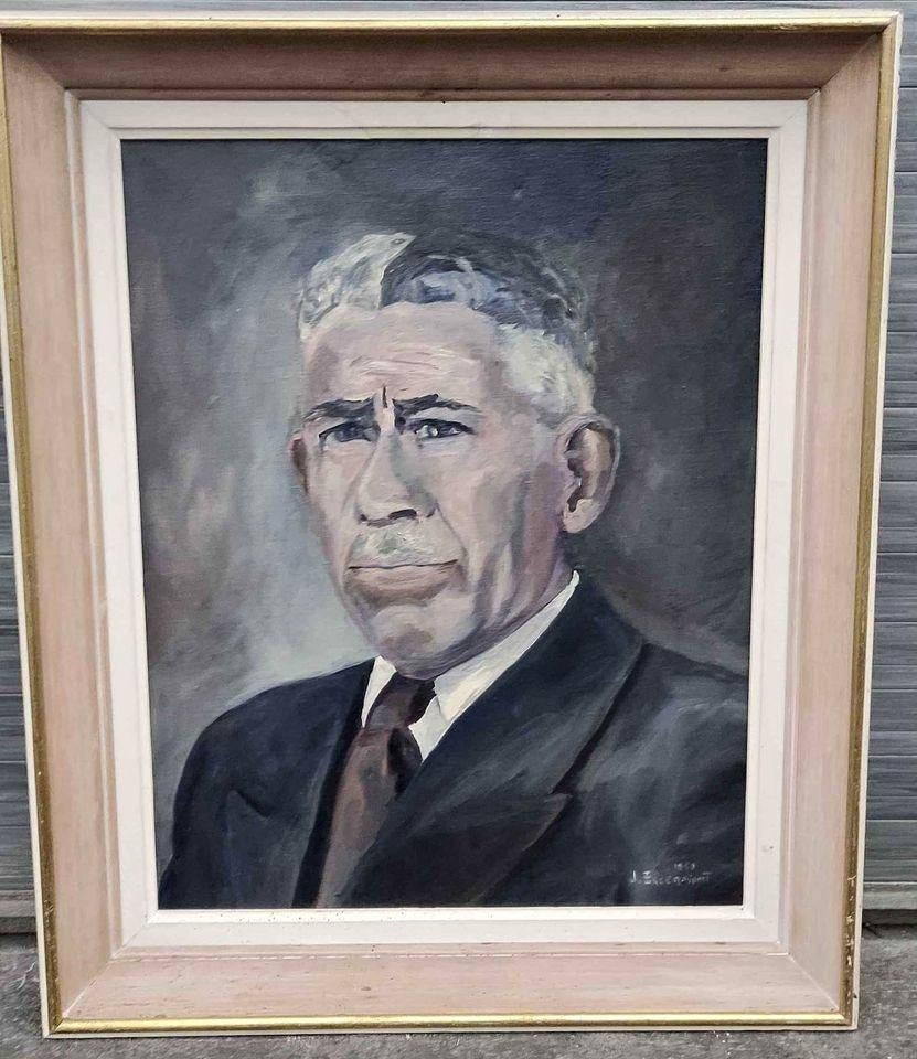 huile sur toile homme signe jacques eggermont, Antiek en Kunst, Ophalen of Verzenden