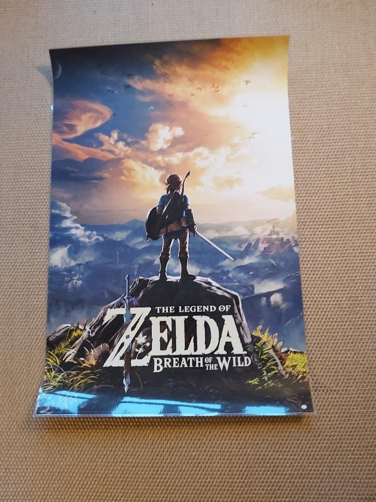 Nintendo Zelda gelamineerde poster Nieuw/geen verzending, Verzamelen, Ophalen, Rechthoekig Staand, Deurposter of groter, Nieuw
