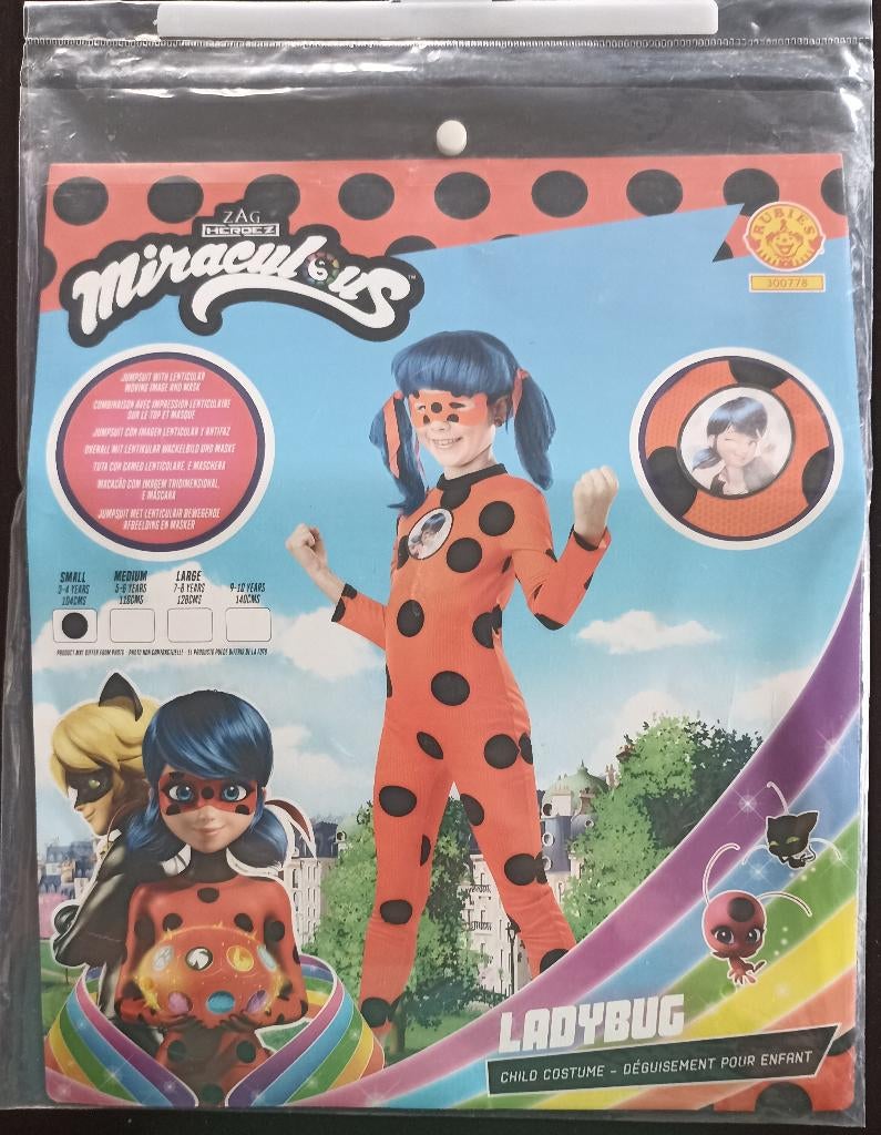 Déguisement Miraculous Ladybug (3-4 ans - 104 cm), Ophalen, Gebruikt, 104 of kleiner