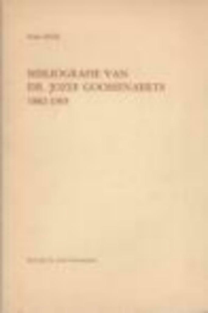 Bibliografie van Dr. J. Goossenaerts., Kunst en Cultuur, Zo goed als nieuw, Frans Sillis, Ophalen of Verzenden