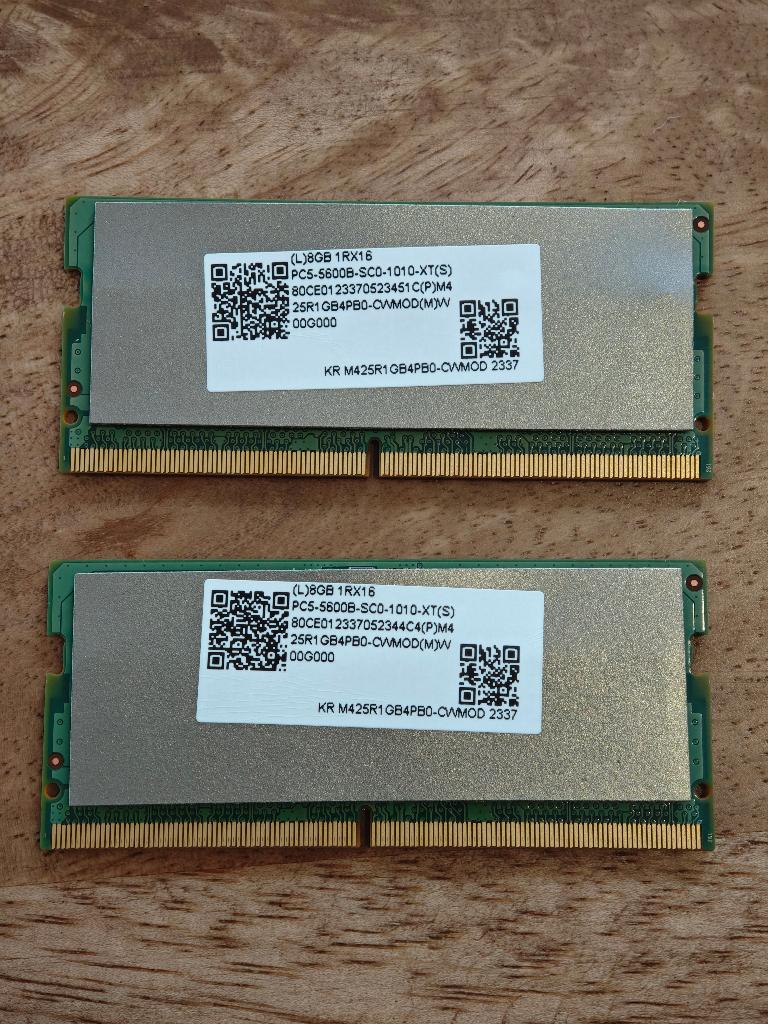 2x8GB DDR5 SODIMM 16GB 5600, Ophalen, Zo goed als nieuw, DDR5, Laptop