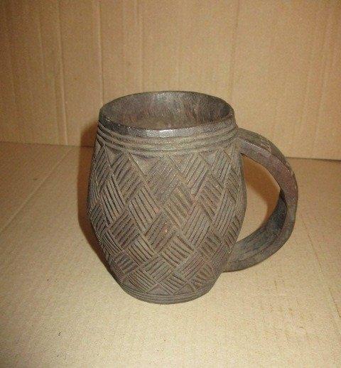 Coupe a vin de palme Kuba Congo Africain 13 cm de Longueur, Envoi
