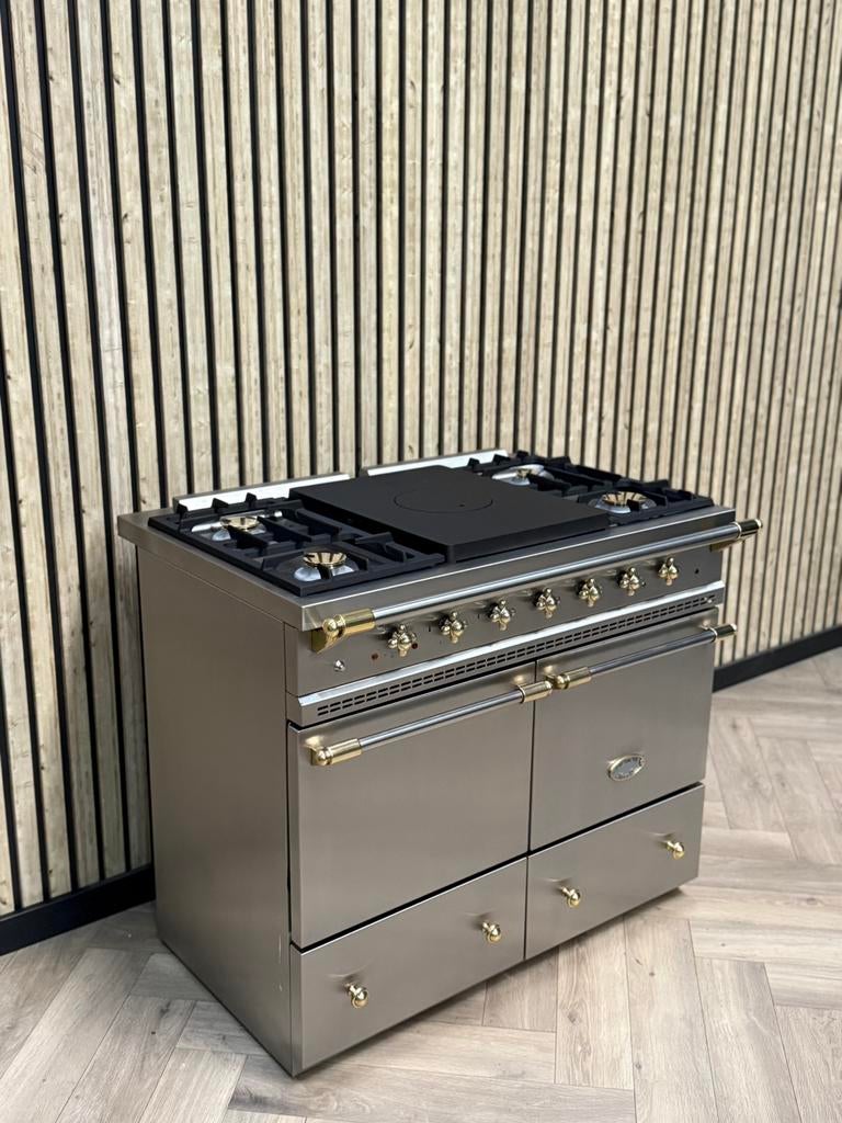 Luxe Lacanche Inox 100cm Gas Dubbele Oven + Coup de Feu, Elektronische apparatuur, Fornuizen, Ophalen of Verzenden, 60 cm of meer