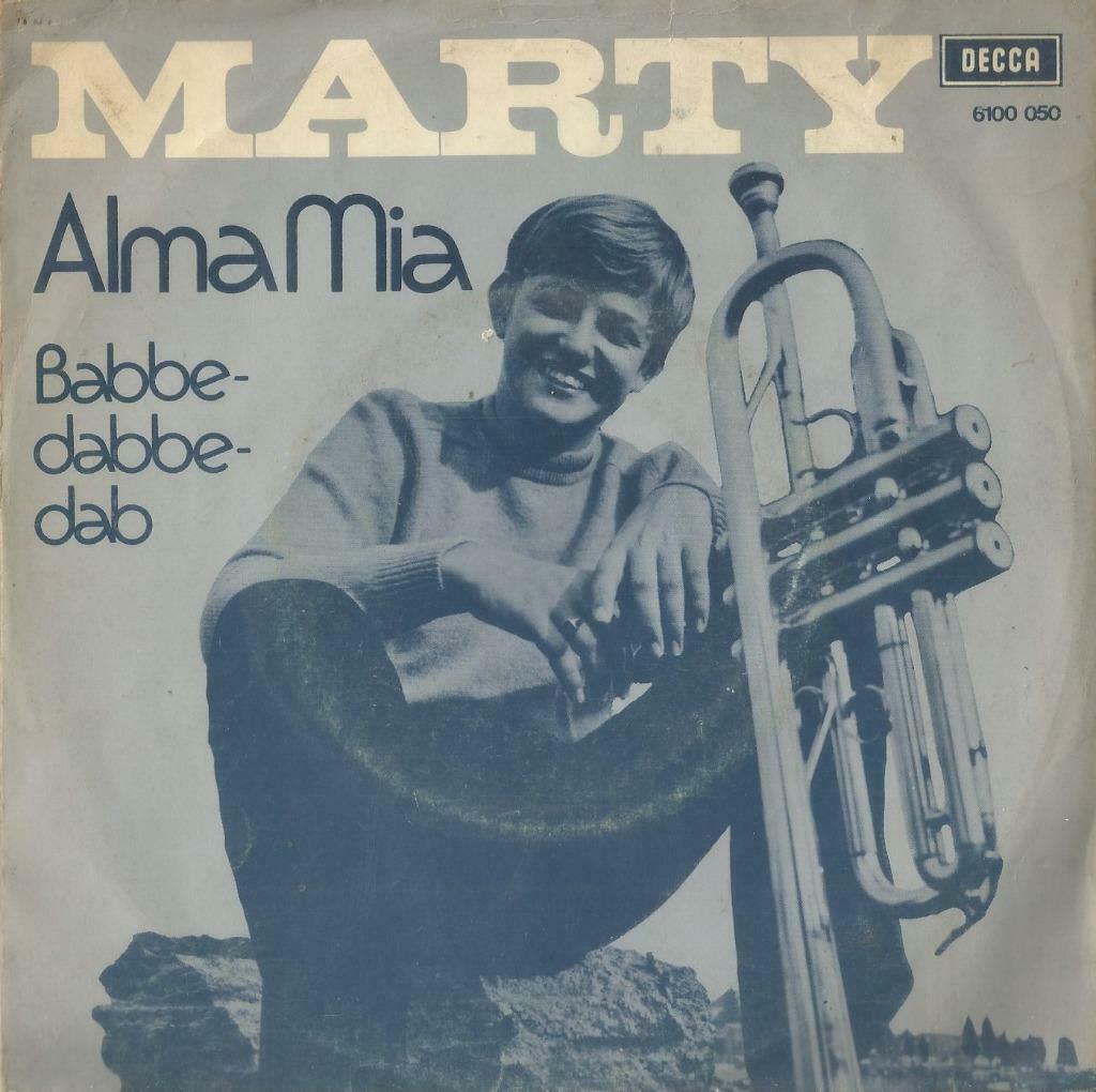 Marty – Alma Mia / Babbe-dabbe-dab – Single, Cd's en Dvd's, Vinyl Singles, Gebruikt, Single, Nederlandstalig, 7 inch, Ophalen of Verzenden