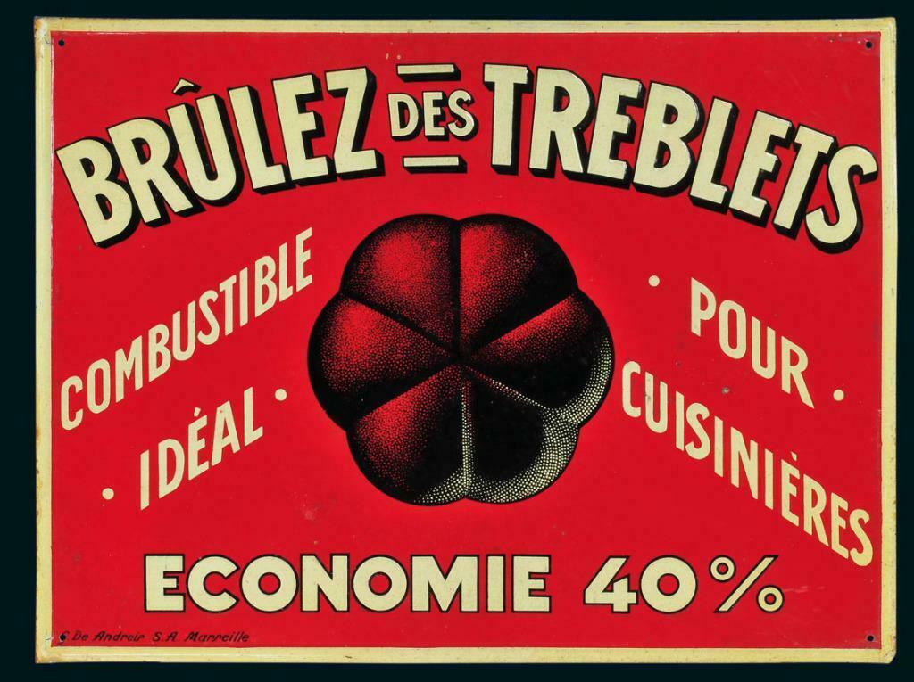plaque tôle ancienne TREBLETS 1920, Ophalen of Verzenden