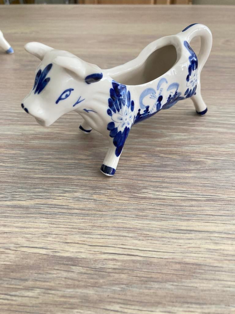 Delfts blauw en wit keramisch koemelkkan, melkkan, cremer, Antiek en Kunst, Antiek | Keramiek en Aardewerk, Ophalen of Verzenden