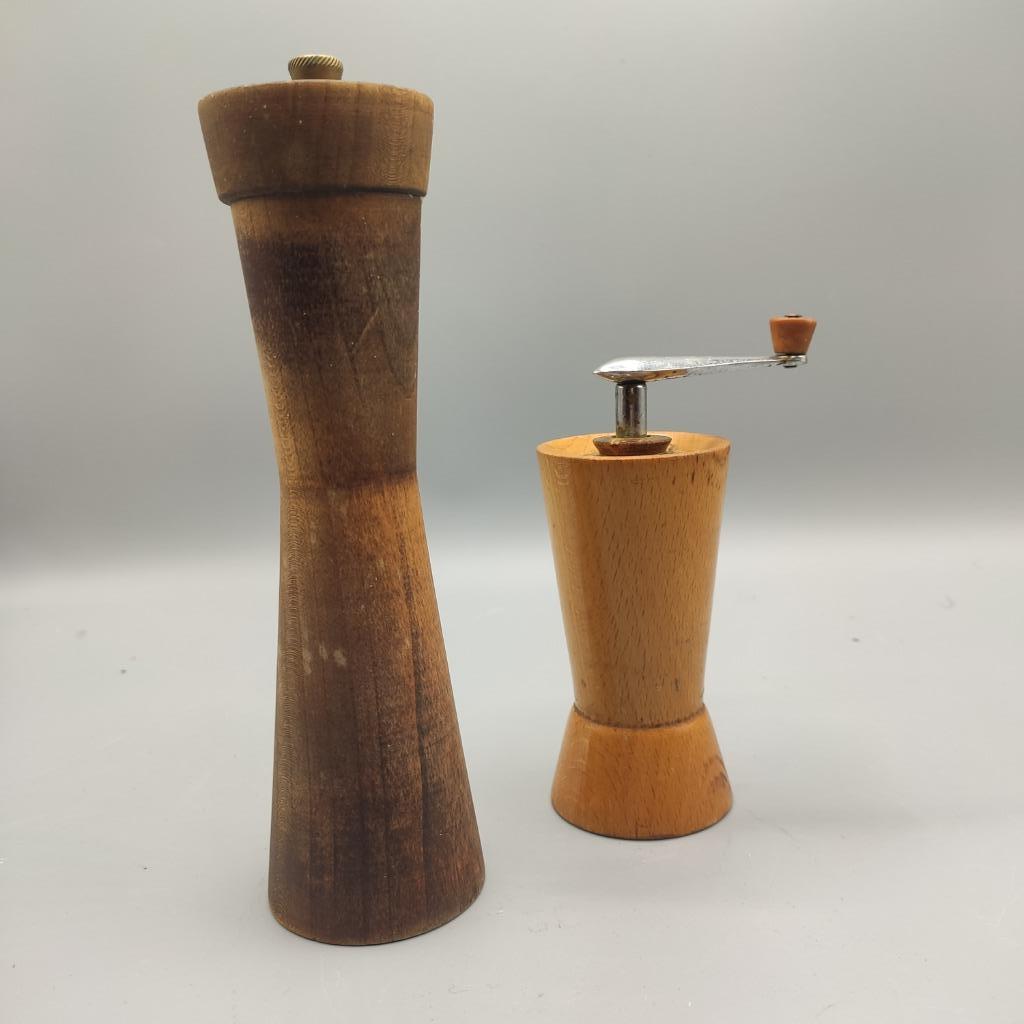 Vintage houten pepermolens, Ophalen of Verzenden, Gebruikt