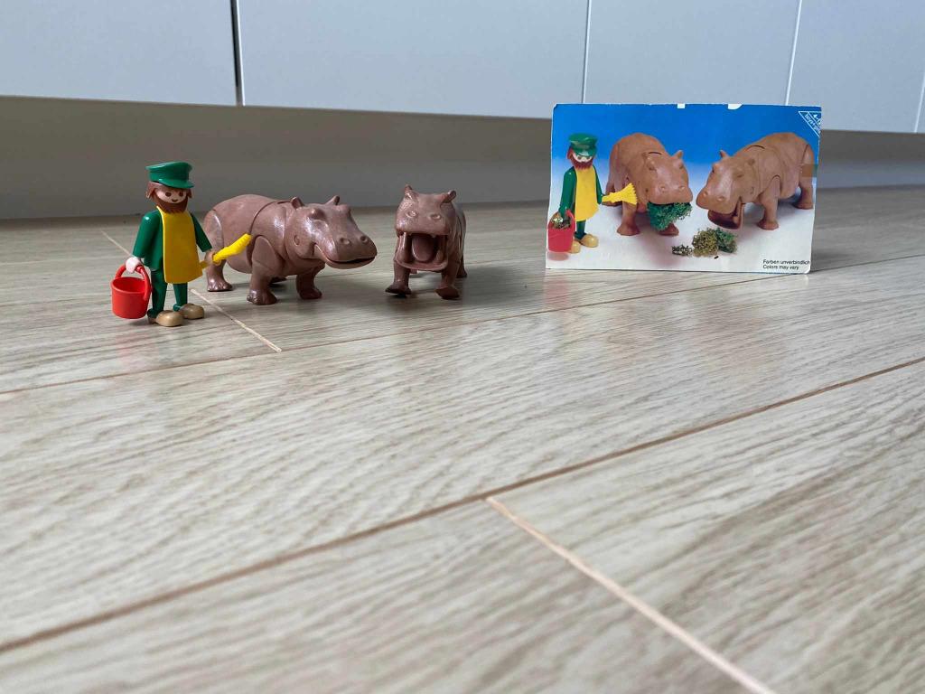 Hippopotames et gardien de zoo Playmobil numéro 3547, Enlèvement, Comme neuf, Ensemble complet