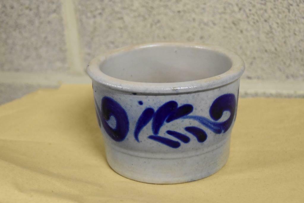 Pot en grès avec décoration bleue en céramique, Antiquités & Art, Enlèvement