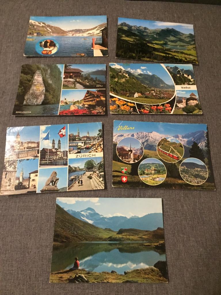 Lot oude postkaarten Zwitserland 003, Ophalen of Verzenden, 1960 tot 1980, Gelopen, Natuur