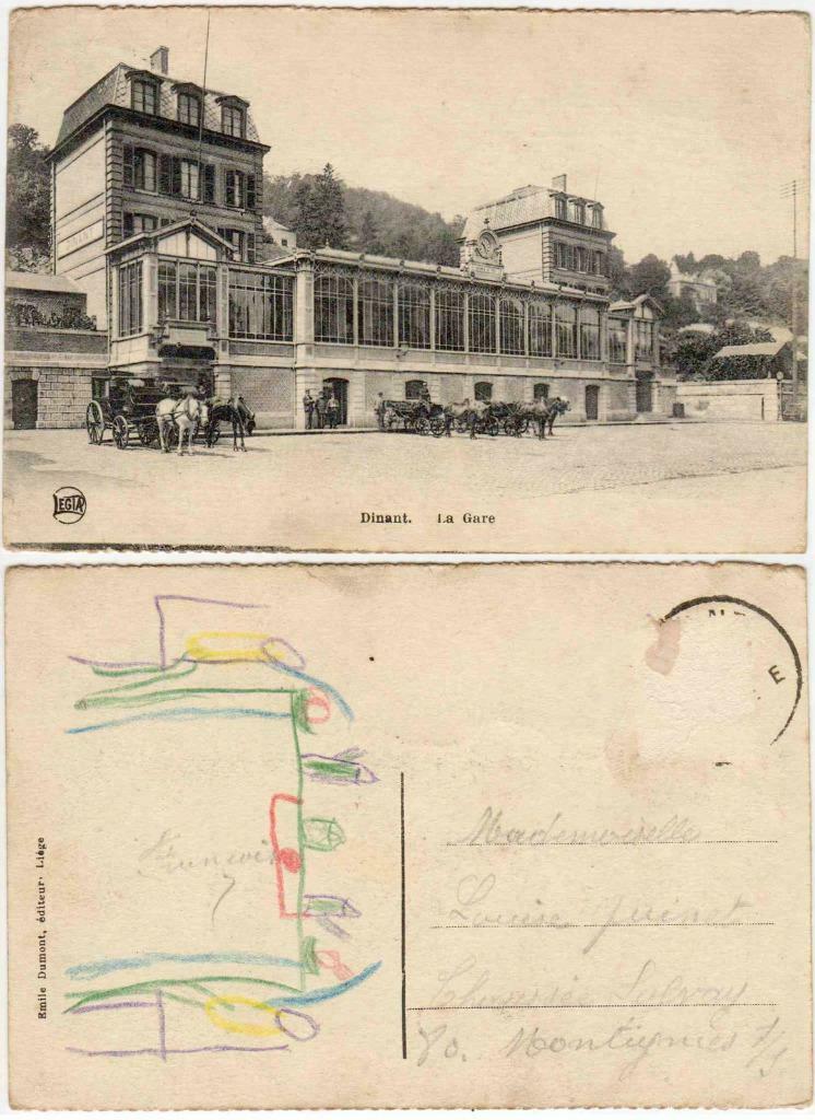 BE_Dinant_N_lot 1_8 CPA, Ophalen of Verzenden, 1920 tot 1940, Ongelopen, Namen