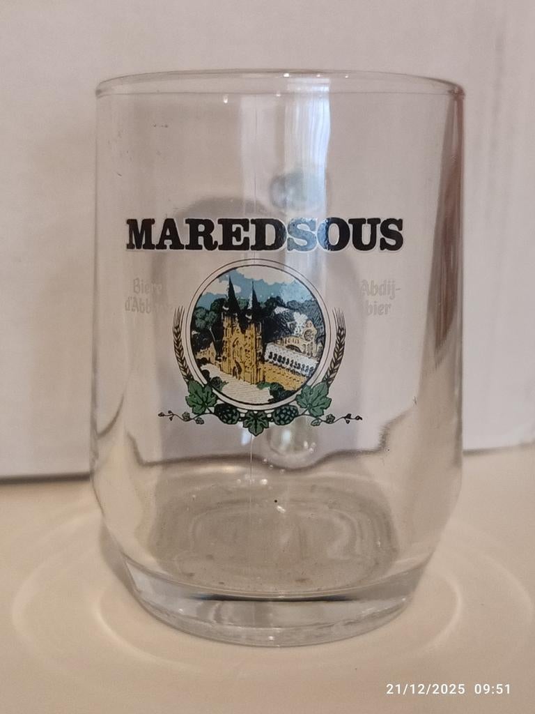 Petite chope en verre Abbaye de MAREDSOUS ., Enlèvement ou Envoi, Neuf, Verre ou Verres, Autres marques
