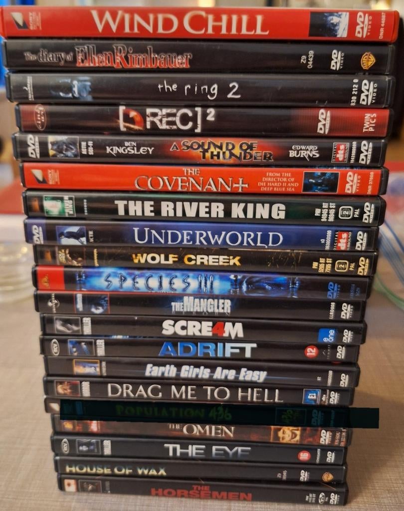 19 spannende films, Cd's en Dvd's, Dvd's | Horror, Ophalen of Verzenden, Zo goed als nieuw