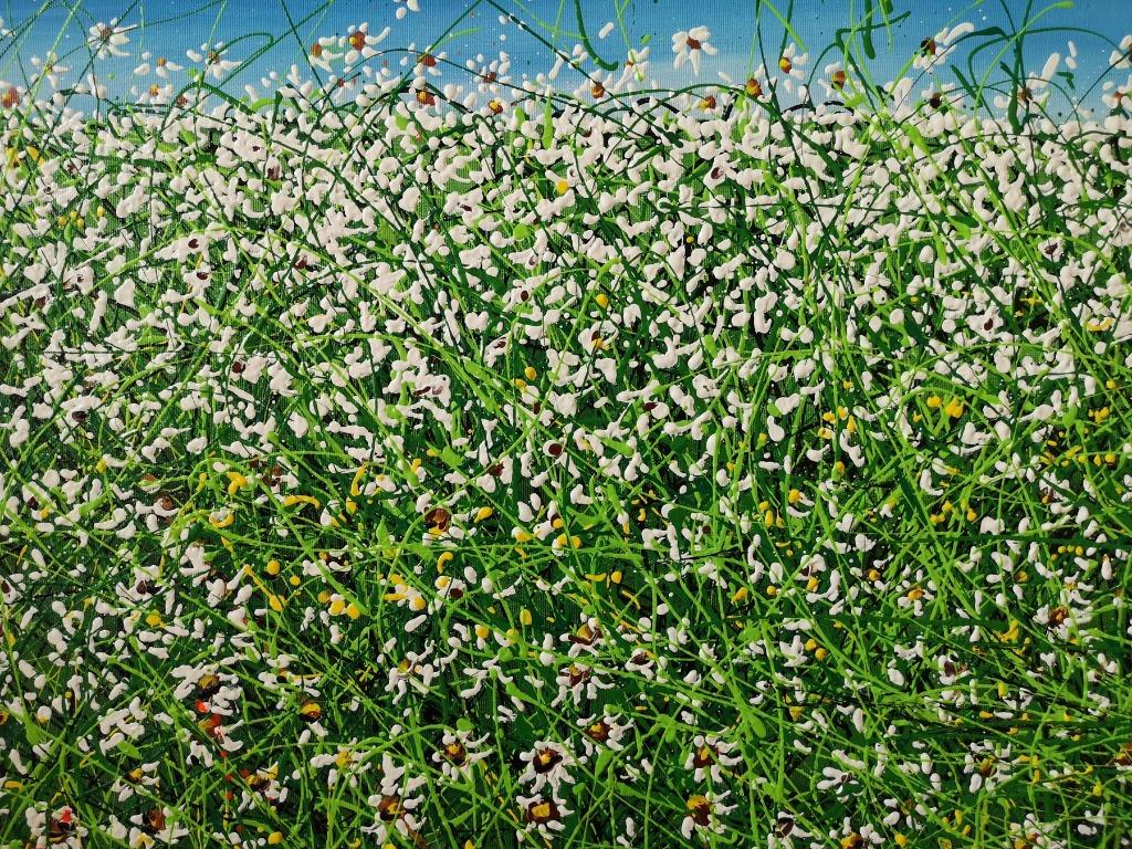 Giovanni Daurea — Florale (schilderij op doek), Antiquités & Art, Art | Peinture | Moderne, Enlèvement ou Envoi