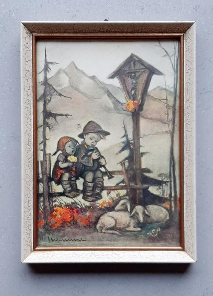 Vintage Hummel kunstprent in originele lijst, Antiek en Kunst, Ophalen of Verzenden