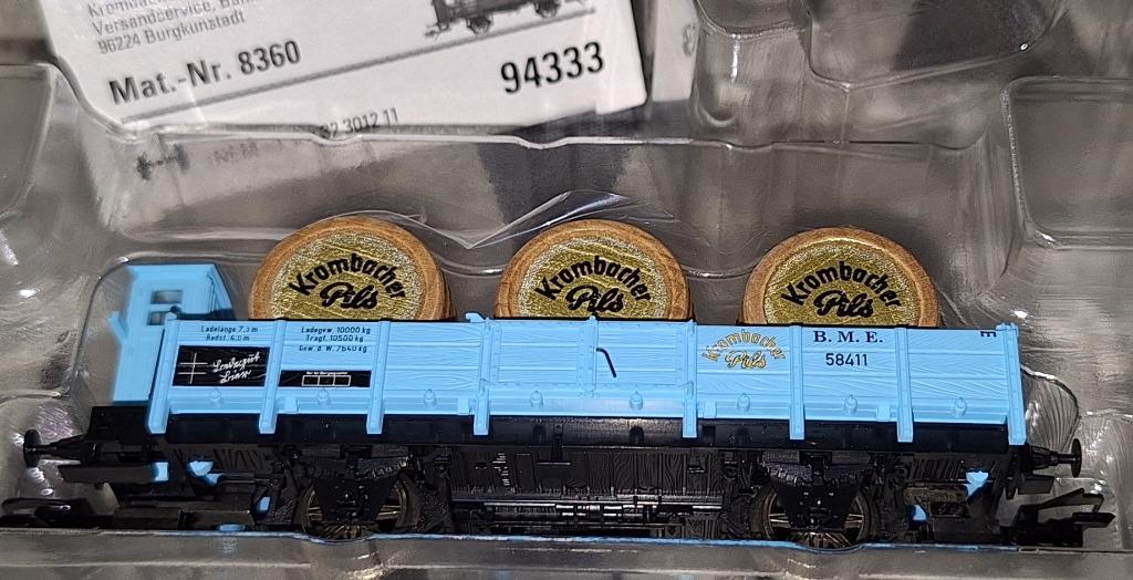 Märklin HO 94333 Goederenwagon met biervaten "Krombacher", Ophalen of Verzenden, Zo goed als nieuw, Wagon, Märklin