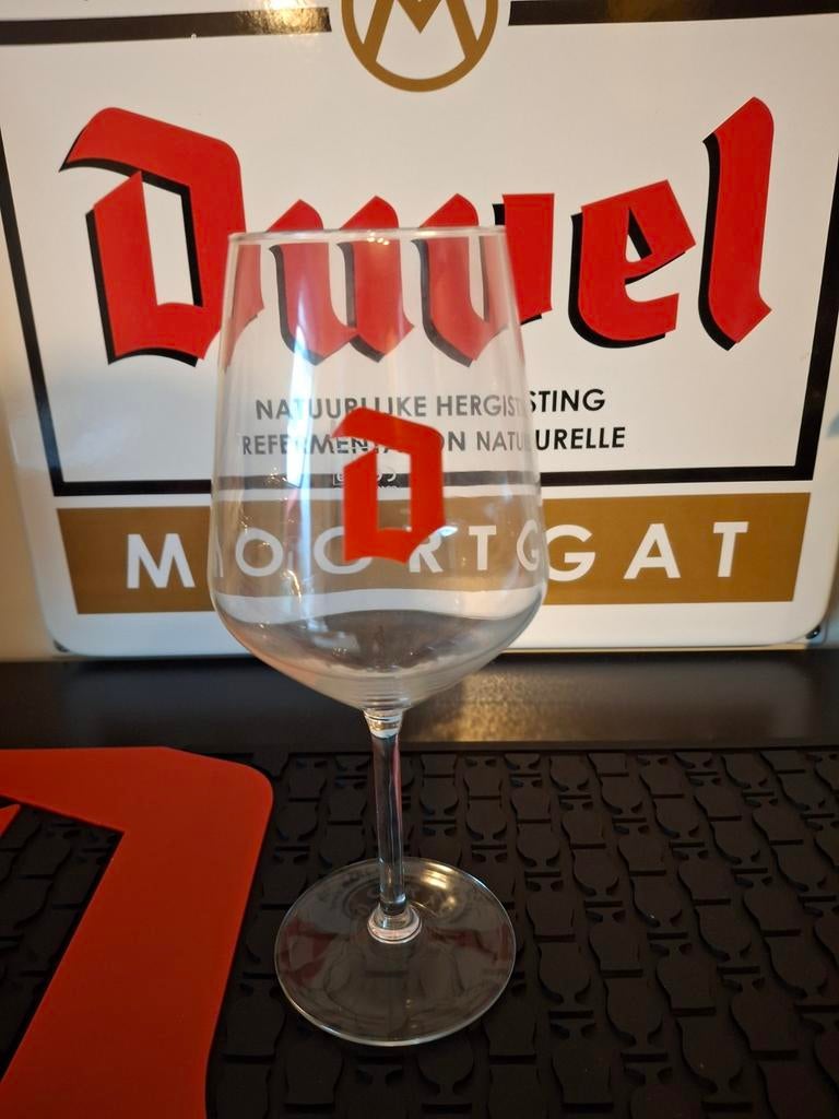 Duvel glas rode D Frans tapglas, Ophalen of Verzenden