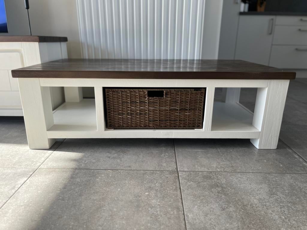 Stijlvolle salontafel met opbergruimte – landelijk/modern, Huis en Inrichting, Tafels | Salontafels, Ophalen, Gebruikt, 50 tot 100 cm