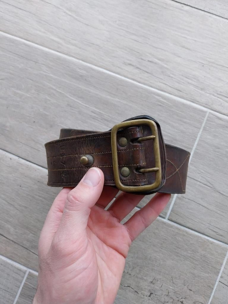 Belgische riem sam brown wo2 ABBL 1940 4e Genie, Verzamelen, Ophalen of Verzenden