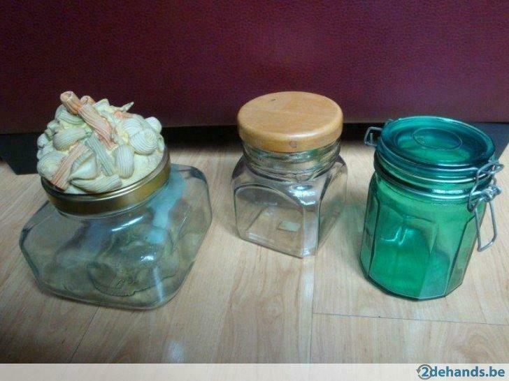3 voorraadpotten in glas met deksel, Ophalen