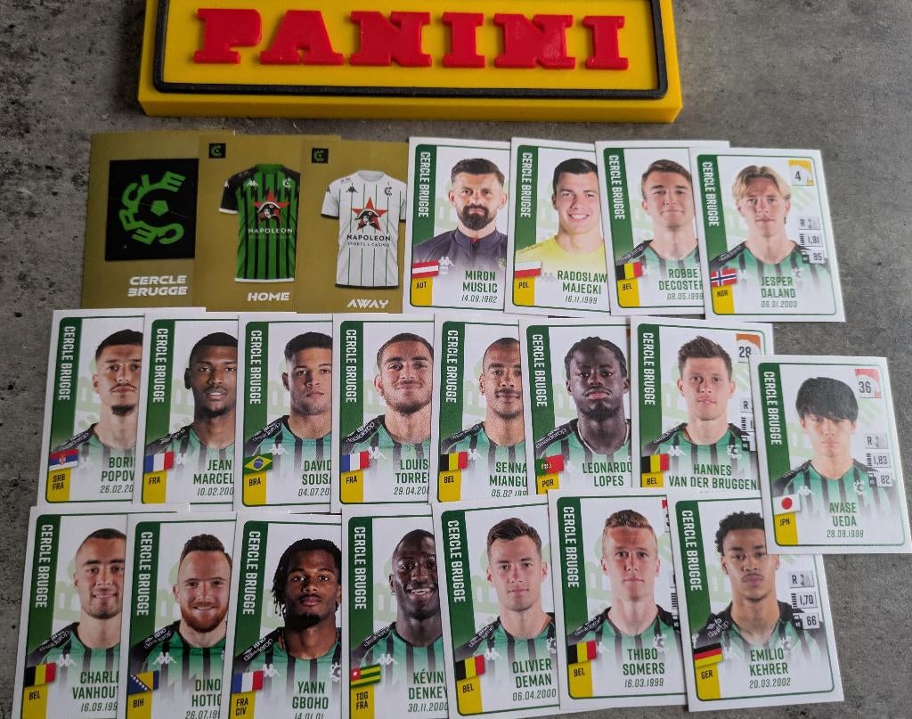 Panini FOOTBALL 2022/23 22 STICKERS  CERCLE BRUGGE VOETBAL, Ophalen of Verzenden, Nieuw