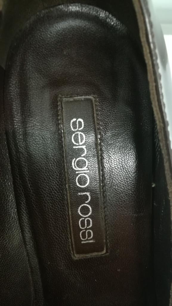 463A* Sergio ROSSI luxe bruine leren pumps (40), Kleding | Dames, Schoenen, Pumps, Verzenden, Gedragen, Sergio Rossi