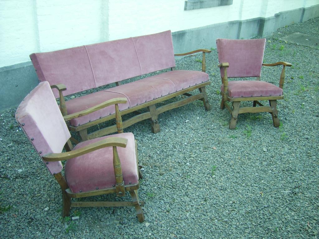 Petit salon ancien en velours vieux rose. Adam D, Enlèvement, Utilisé