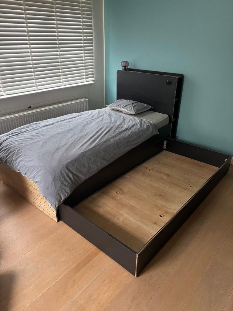 Lit 100X200 avec toboggan en très bon état, 100 cm, Enlèvement, Utilisé, 200 cm