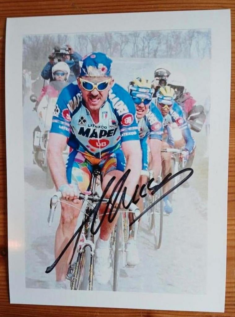 Gesigneerde foto van Johan Museeuw., Envoi, Neuf