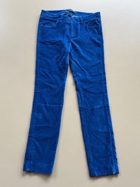 Blauwe fluwelen broek Victoria Beckham, US maat 27, Victoria Beckham, Zo goed als nieuw, Maat 36 (S), Lang