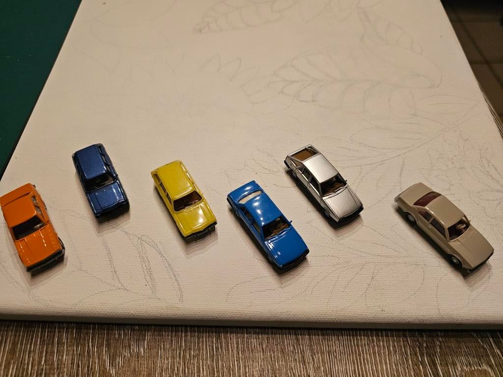 Set van 6 HO Opel Ascona-miniaturen, Verzenden