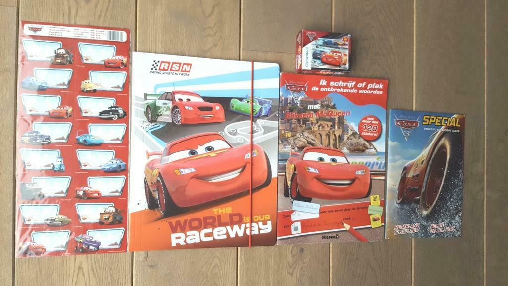 Setje CARS: etiketten, elastomap, schrijfboek, boek, puzzel, Enlèvement ou Envoi, Neuf
