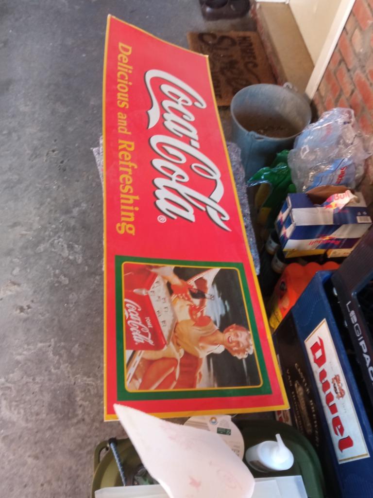 Coca-Cola reclamebord, Ophalen, Zo goed als nieuw, Reclamebord