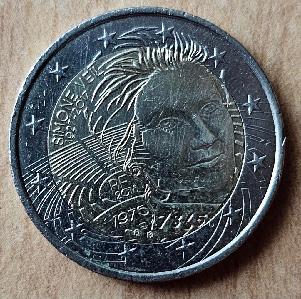 2 euro herdenkingsmunt 2018 frankrijk simone veil, Ophalen of Verzenden, Frankrijk, 2 euro, Losse munt