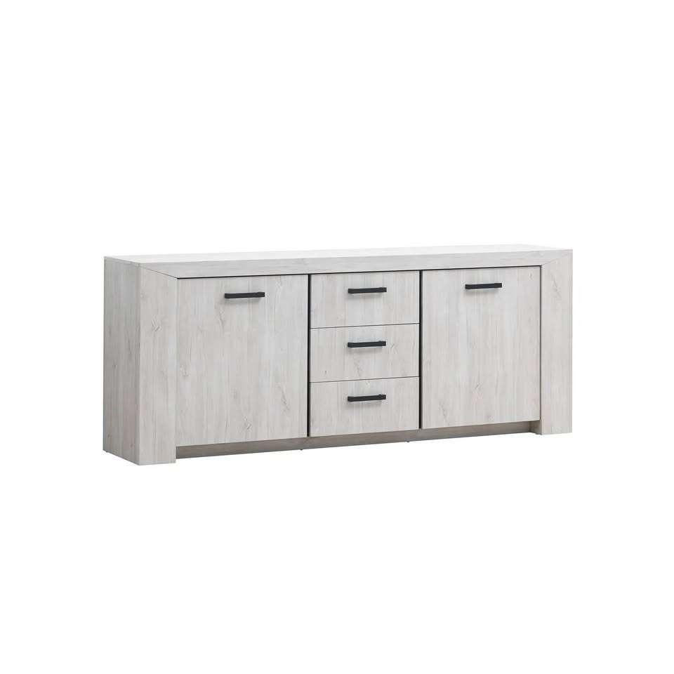 BUFFET ELVIS NEUF 224,50 CM DECOR CHENE, Neuf, Avec tiroir(s), Decor chene blanc, 200 cm ou plus