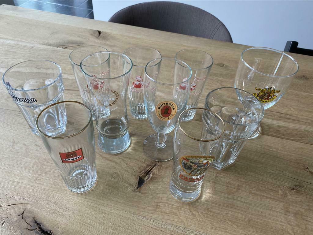 Veel verschillende glazen van biermerken, Enlèvement ou Envoi, Utilisé, Verre à bière