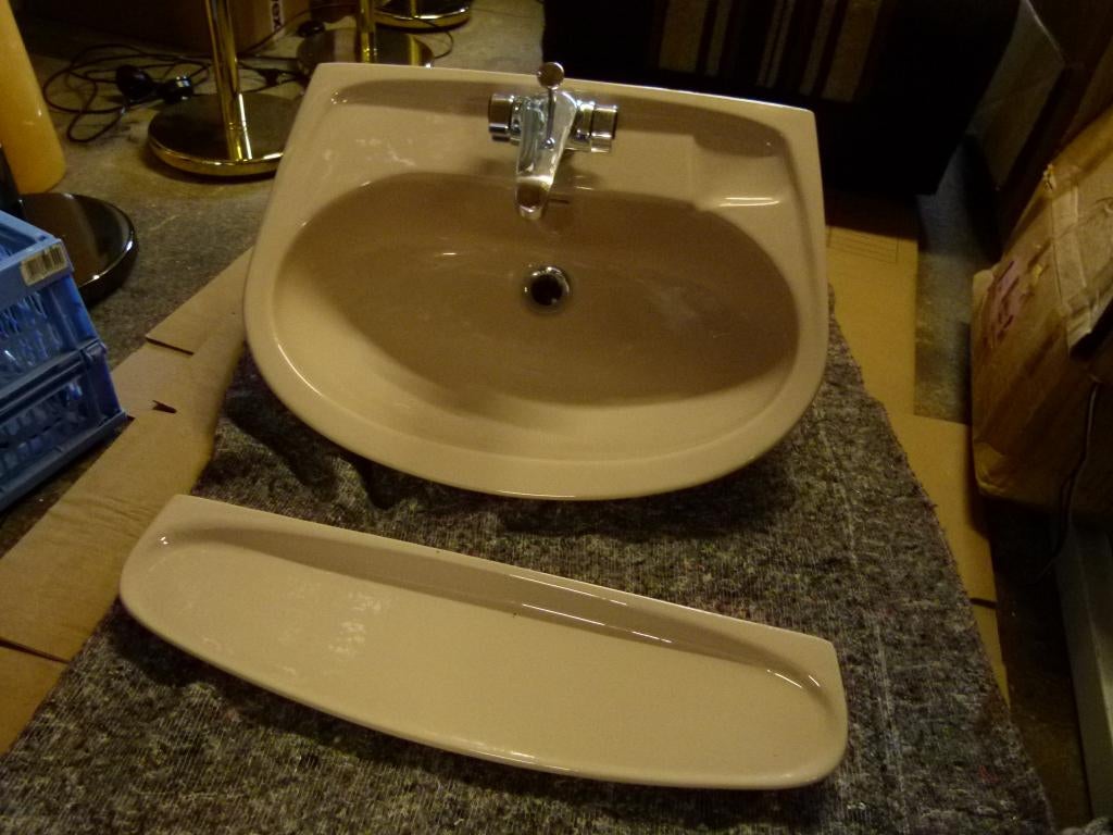 vintage wastafel lavabo + aflegbord Villeroy Boch 70er, Enlèvement, Maison et Meubles