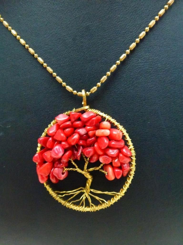 collier avec pendentif en forme d'arbre, Bijoux, Sacs & Beauté, Colliers, Enlèvement ou Envoi, Avec pendentif, Autres matériaux