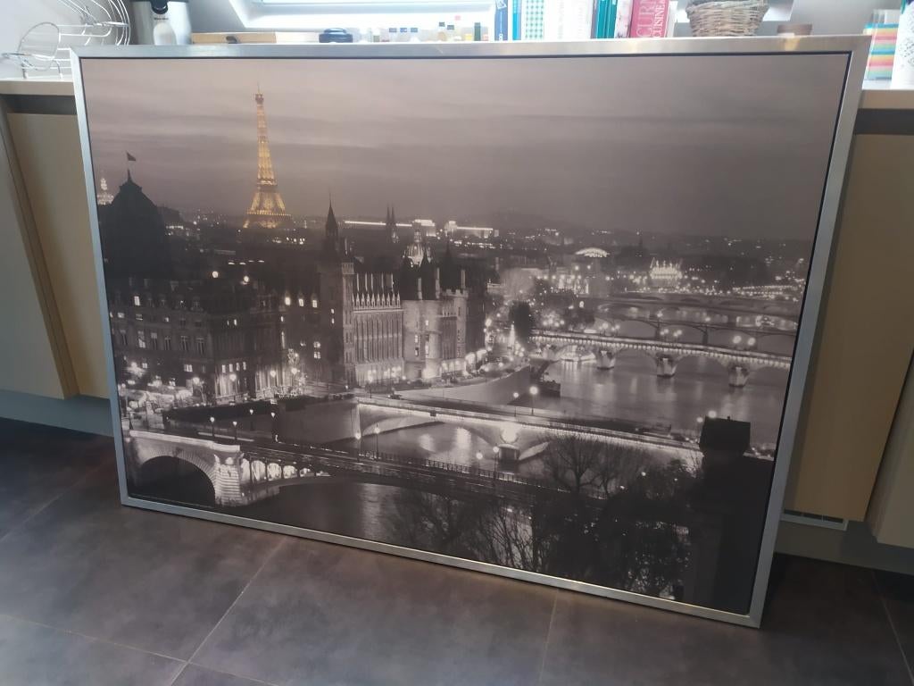 ZWART-WITTE TAFEL PARIS IKEA Vilshult XXL metalen frame, Ophalen