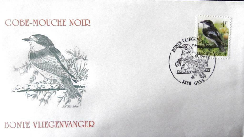 FIRST DAY COVER- VOGELS VAN BUZIN-DE BONTE VLIEGENVANGER, Ophalen of Verzenden, Gestempeld, Dier of Natuur