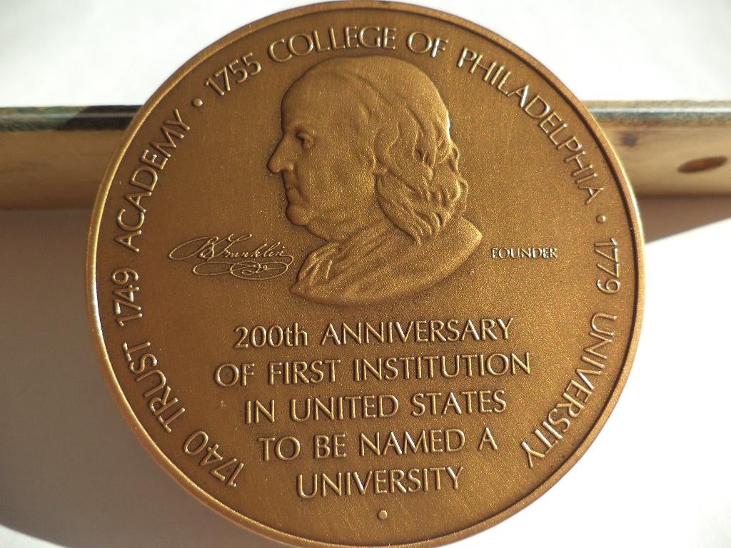 200e Anniversary Philadelphia University '79 Bronze FRANKLIN, Postzegels en Munten, Ophalen of Verzenden, Brons
