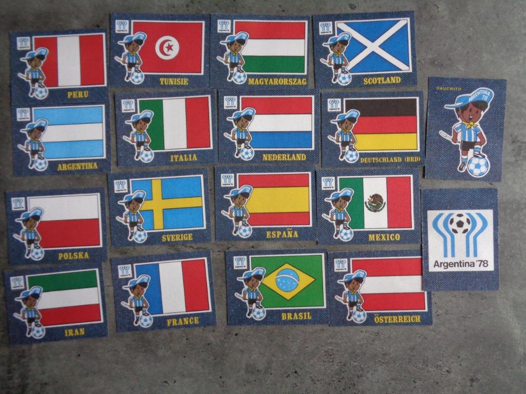 ecussons DE FOOT  COUPE DU MONDE ARGENTINE 78 VELOURS 18X, Enlèvement ou Envoi
